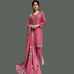 Lawn Three Piece Suit With Lawn Dupatta