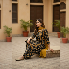 Lawn Three Piece Suit With Chiffon Dupatta