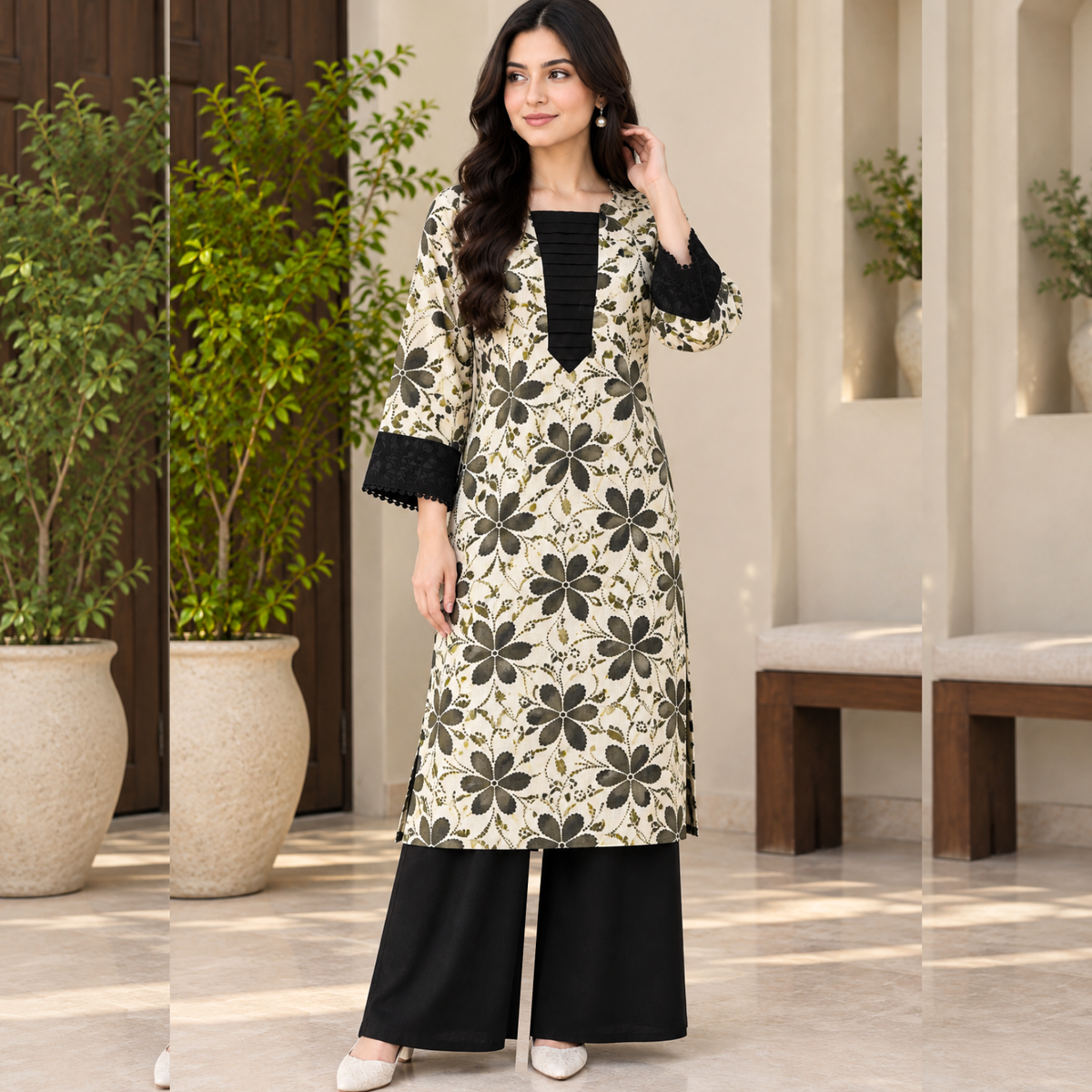 Lawn two piece suit