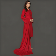 Lawn Three Piece Suit with Chiffon Dupatta