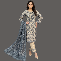 Lawn Three Piece Suit With Lawn dupatta