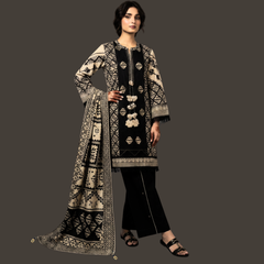 Embroidered Lawn Three Piece Suit With Lawn Dupatta