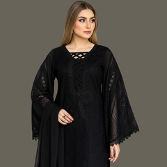 Lawn Three Piece Suit With Chiffon Dupatta