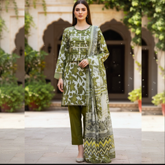 Lawn four piece suit with jacket