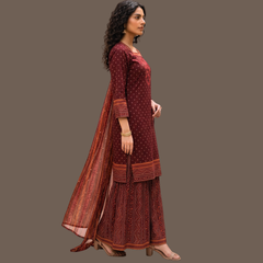 Lawn three piece suit with lawn dupatta