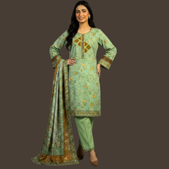 Lawn Three Piece Suit With Lawn Dupatta