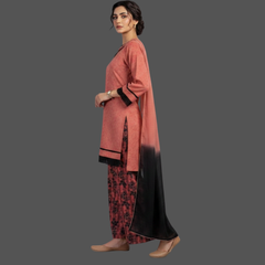 Chikankari three piece suit with Chiffon dupatta