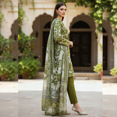 Lawn four piece suit with jacket