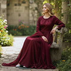 Sheesha Silk Three piece Frock With Sheesha Silk Dupatta