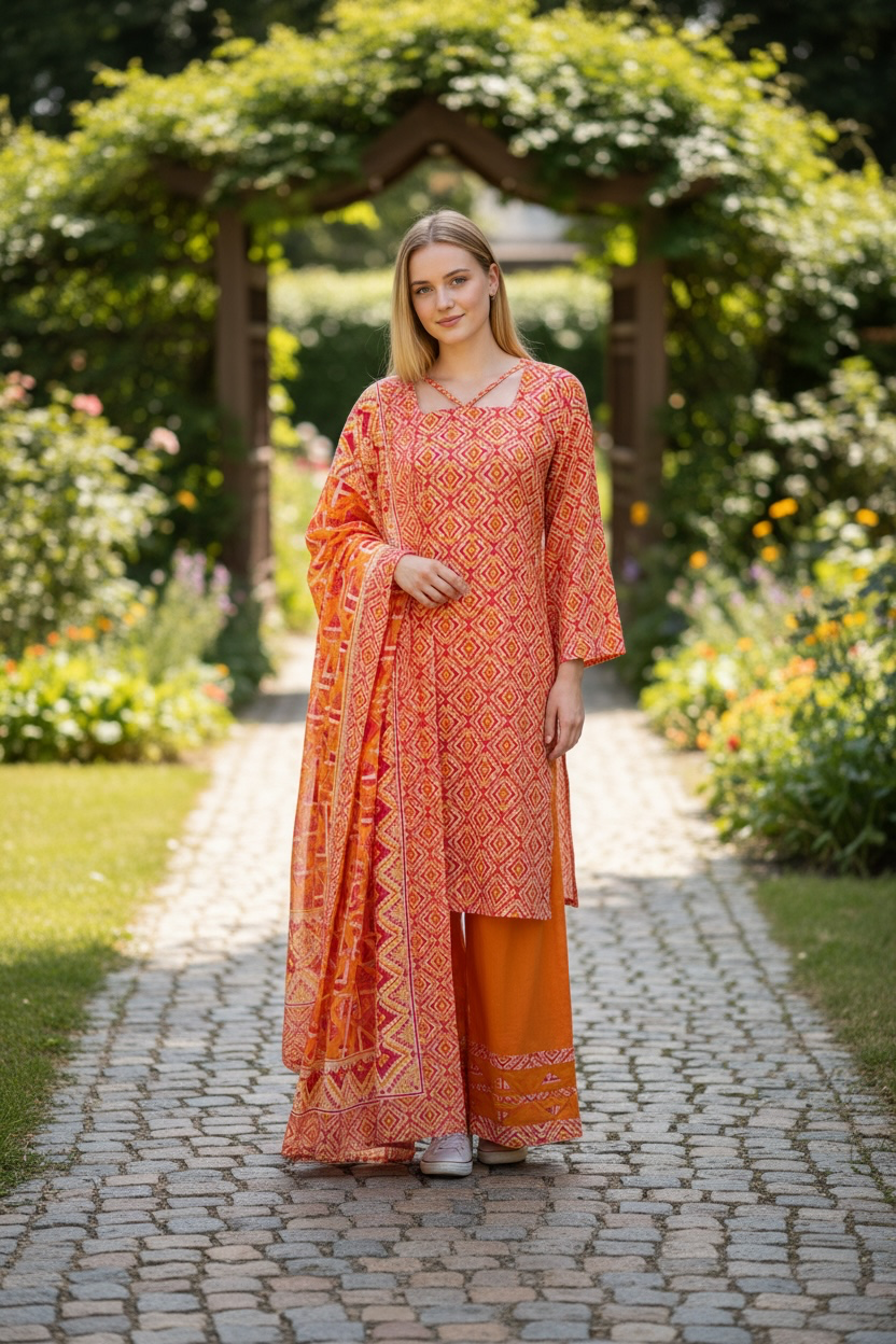 Lawn three piece siut