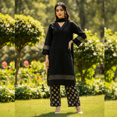 Chikankari three Piece suit with Chiffon dupatta