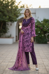 Lawn three piece suit