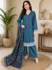 Lawn three piece suit