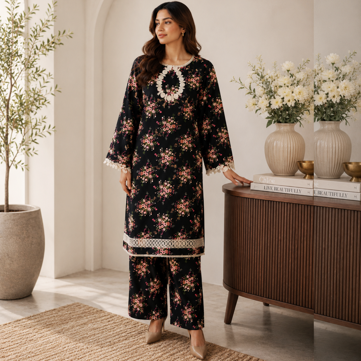 Khaddar two piece siut