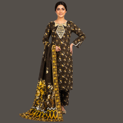 Lawn Three Piece Suit With Lawn Dupatta