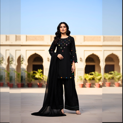 Lawn Three Piece Suit With Chiffon Dupatta