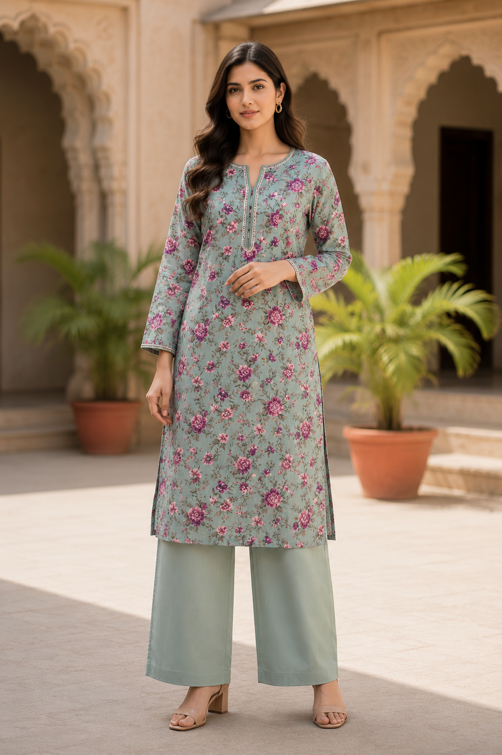Lawn two Piece Suit