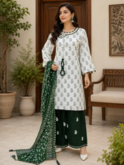 Lawn three piece suit with dupatta