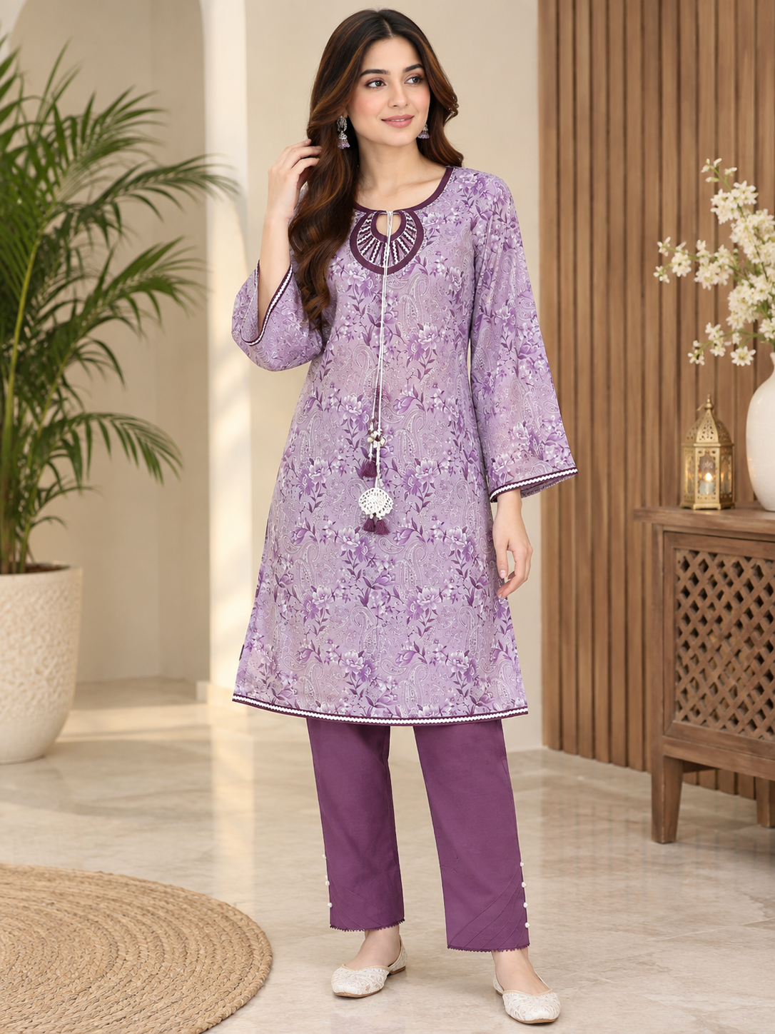 Lawn two piece suit