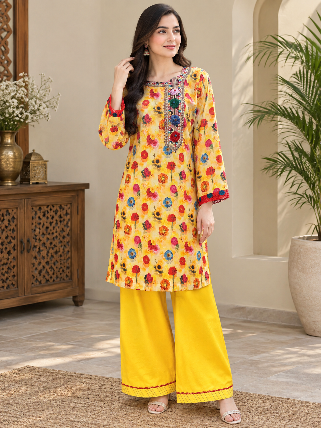 Lawn two piece suit