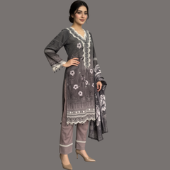 Lawn Three Piece Suit With lawn Dupatta