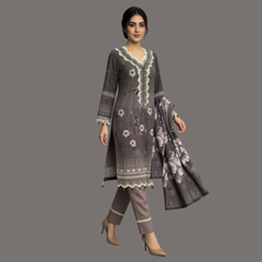Lawn Three Piece Suit With lawn Dupatta