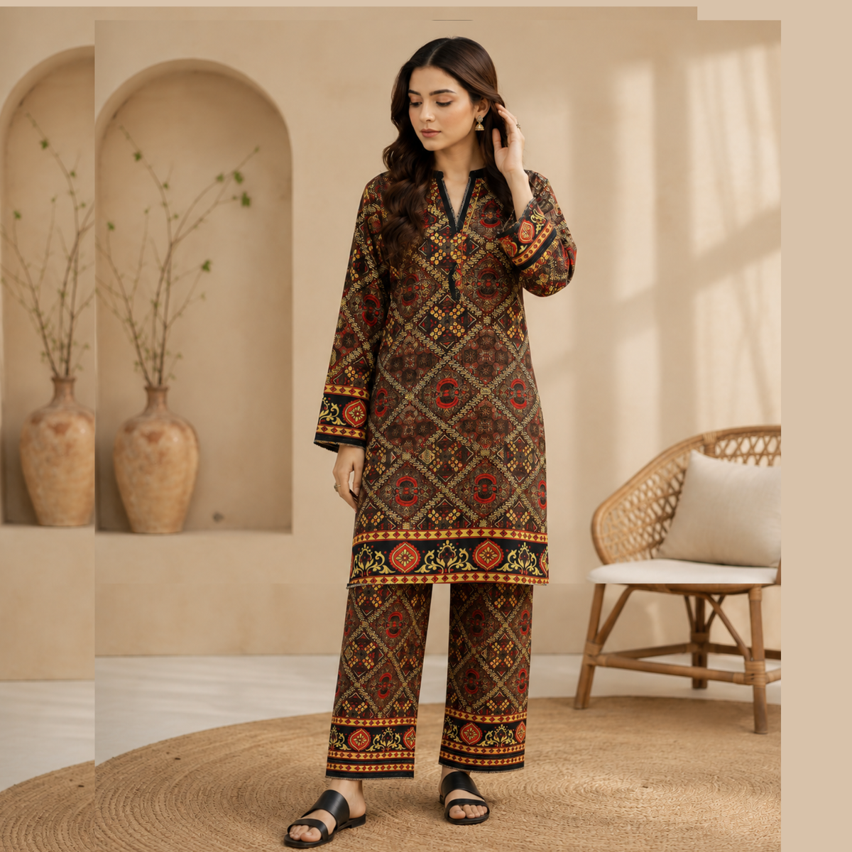 Khaddar two piece suit