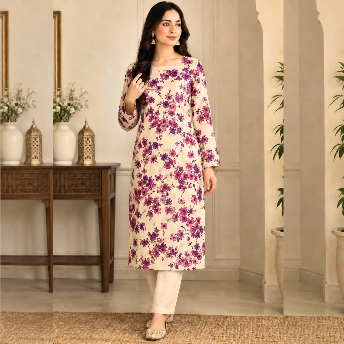 Lawn two piece suit